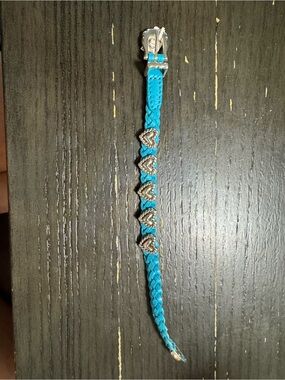 Brighton Turquoise Braided Heart Charm Bracelet